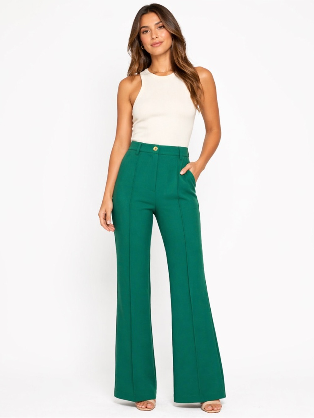 Urban Outfitters Isabella High Waist Cotton Flare Pants Sz M Maximist Bold